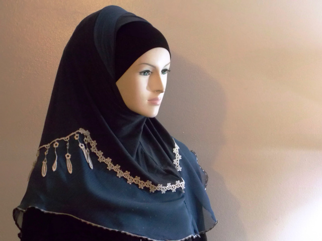 Light Navy Blue Summer stylish 1 piece hijab 1